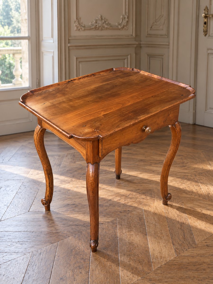 Small Cabaret Table With A Fixed Cherry Wood Top — Louis XV Period, France-photo-2