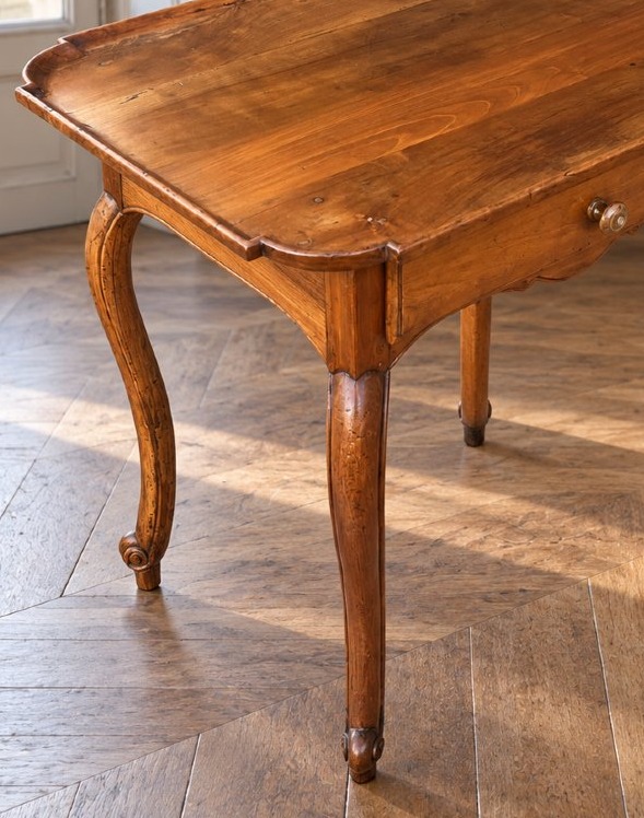 Small Cabaret Table With A Fixed Cherry Wood Top — Louis XV Period, France-photo-4