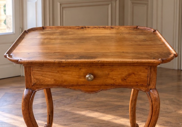 Small Cabaret Table With A Fixed Cherry Wood Top — Louis XV Period, France-photo-2