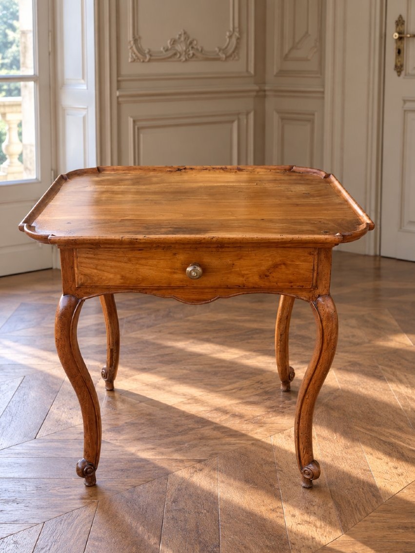 Small Cabaret Table With A Fixed Cherry Wood Top — Louis XV Period, France