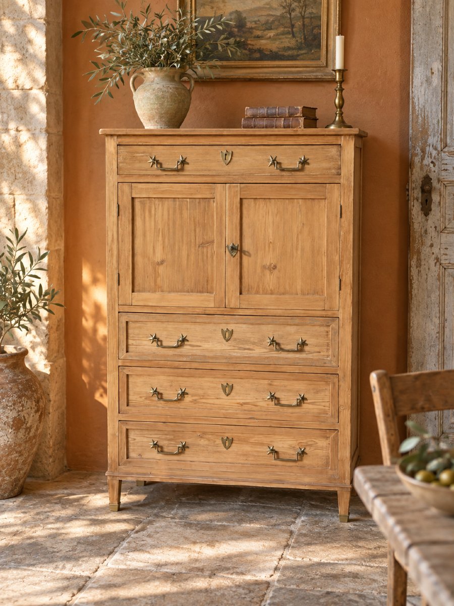 Louis XVI-style Fir Wood Secretary Desk – 18th Century