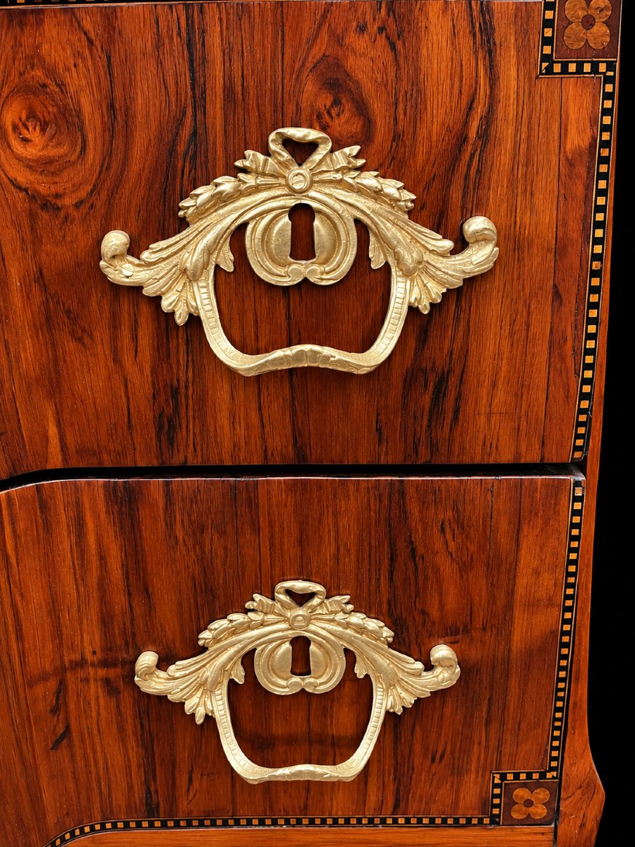 Parisian Chest Of Drawers Made Of Amaranth Wood, Early 19th Century, Louis XVI Style-photo-3