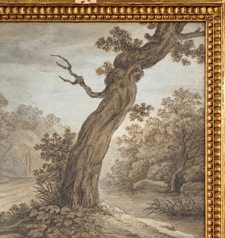 Le Doux — “la Barrière De Reuilly,” A Landscape Wash Dated 1812-photo-3