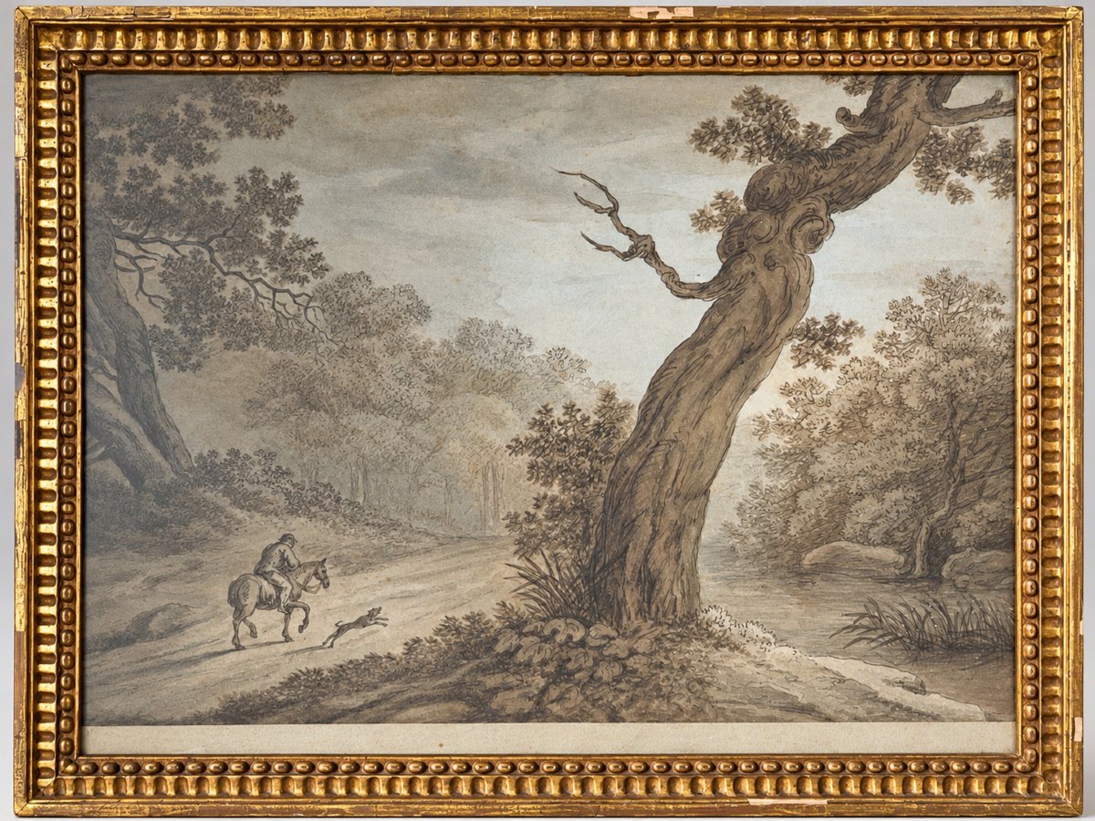 Le Doux — “la Barrière De Reuilly,” A Landscape Wash Dated 1812