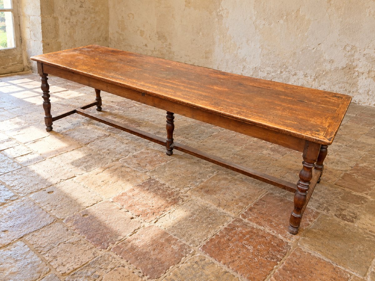 18th-century Monastery Dining Table Made Of Fir