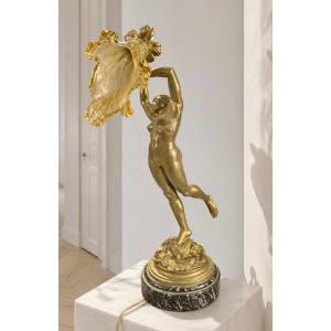 lampe art nouveau en bronze de Margueritte Syamour