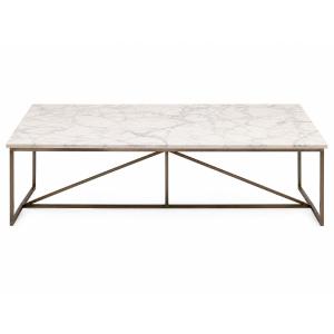 Paul Mccobb Coffee Table, With Silver-plated Bronze Base And Calacatta Carrara Marble Top