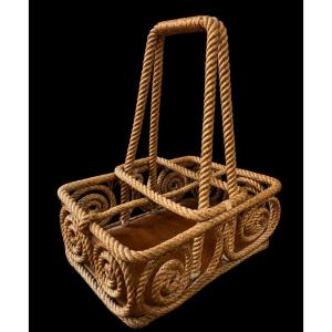Braided Rope Bottle Holder By Audoux & Minet – France, Circa 1955–1960