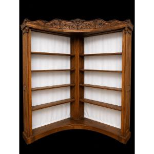 Bibliothèque d'angle de style Régence – Années 1930
