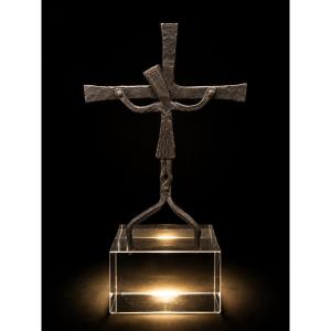 Christ en fer martelé – Dans l’esprit des Artisans de Marolles – Vers 1950-1960