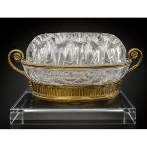 vase pic-fleurs en cristal et laiton doré – Époque Napoléon III