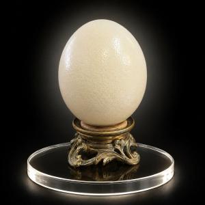 Œuf d'autruche monté sur son socle en bronze doré – Fin du XIXᵉ siècle, début du XXᵉ siècle