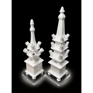 Architectural Tulip Vases In White Porcelain – Germany Or The Netherlands, Circa 1950–1960