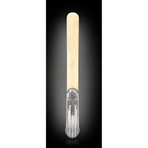 Coupe-papier Art nouveau en argent fourré et ivoire – Vers 1900