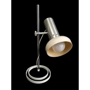 Modernist Desk Lamp Made Of Chrome-plated Steel And Lacquered Metal – West Germany, Circa 1970