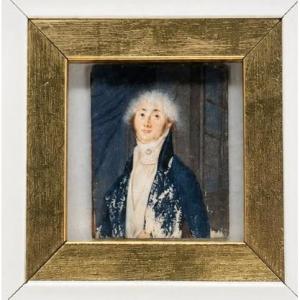 Miniature Portrait Of A Gentleman On Ivory – Directoire/consulate Period, Late 18th Century 