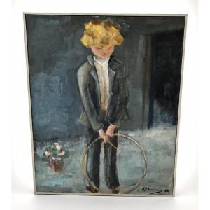 Portrait Of A Child – Oil On Canvas, Signed And Dated 1960