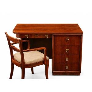  Art Deco Desk Made Of Rio Rosewood – Circa 1930