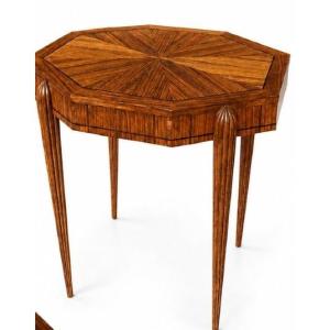table volante Art déco en placage de zébrano – Vers 1925