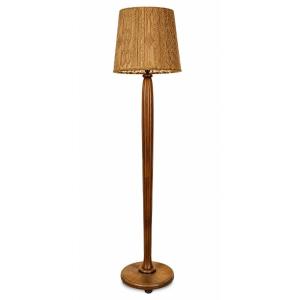 Art Deco Oak Floor Lamp – France, Circa 1930