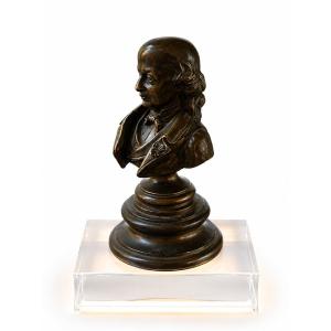Bronze Bust Of Pierre-jean De Béranger – Late 19th Century