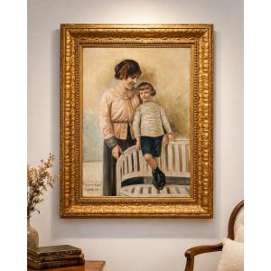 Portrait familial par Charles-Henri-Michel Franzini d’Issoncourt, 1er septembre 1925 HST