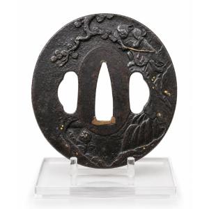 Tsuba japonaise en fer – Dragon et Tigre