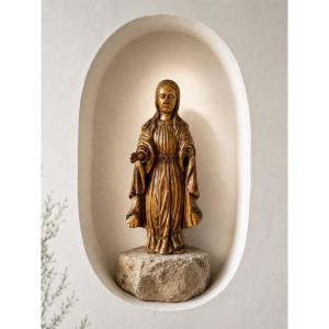 Vierge Orante en bois sculpté – XVIIIe siècle