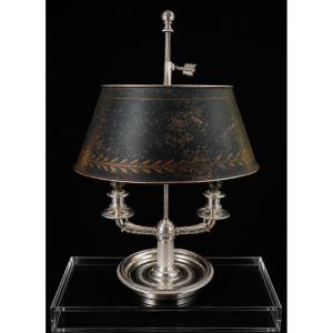 Silver-plated Bronze And Painted Sheet Metal Hot-water Bottle Lamp — Empire Period
