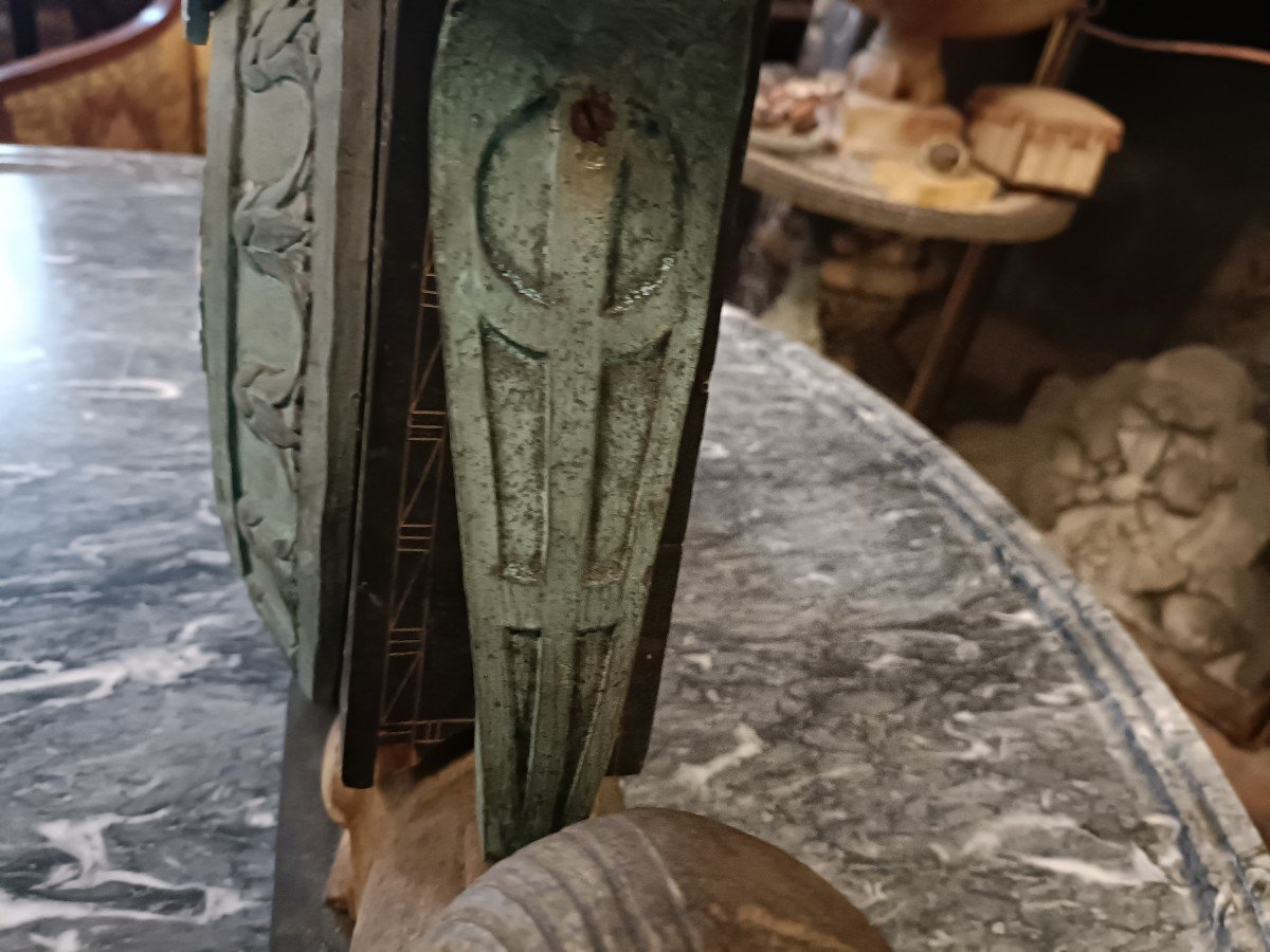 Sculpture Bois . Egyptomania. XIX Siècle.-photo-3