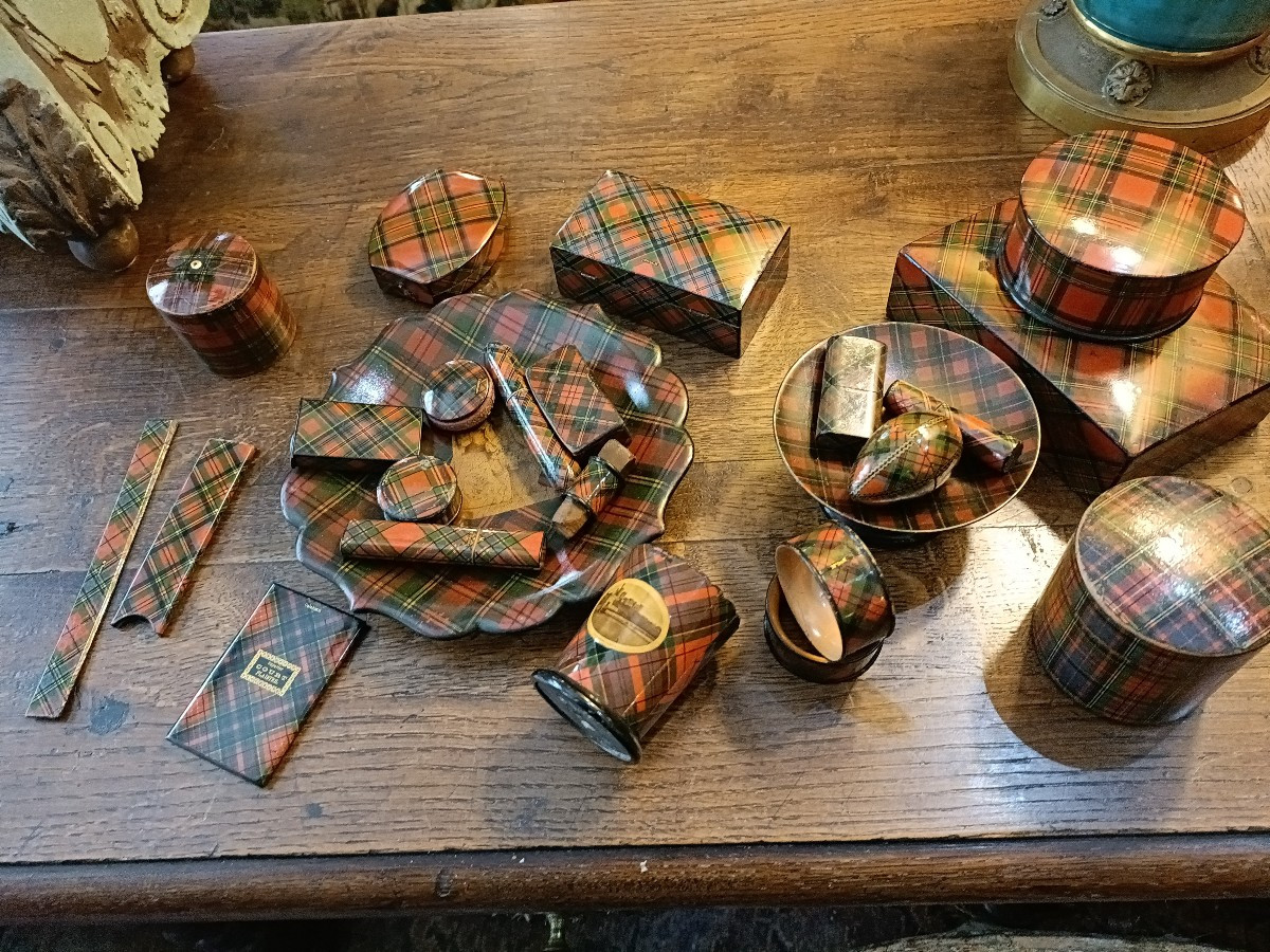 Lot Of Tartan Ware Objects