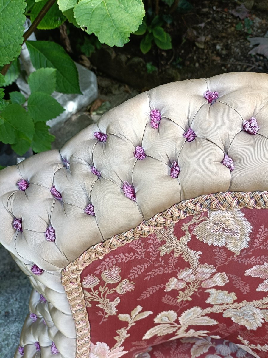 Napoleon III Period Armchair. Gilded Wooden Base.-photo-2