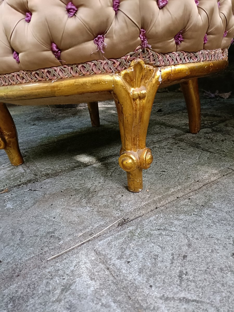 Napoleon III Period Armchair. Gilded Wooden Base.-photo-4