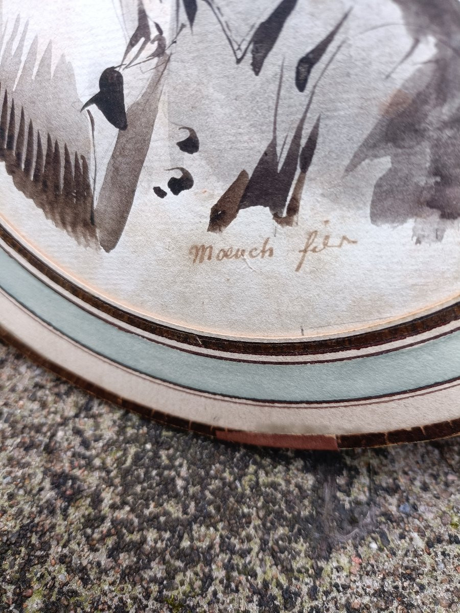 Pair Of Late 18th Century Watercolor Drawings -photo-2
