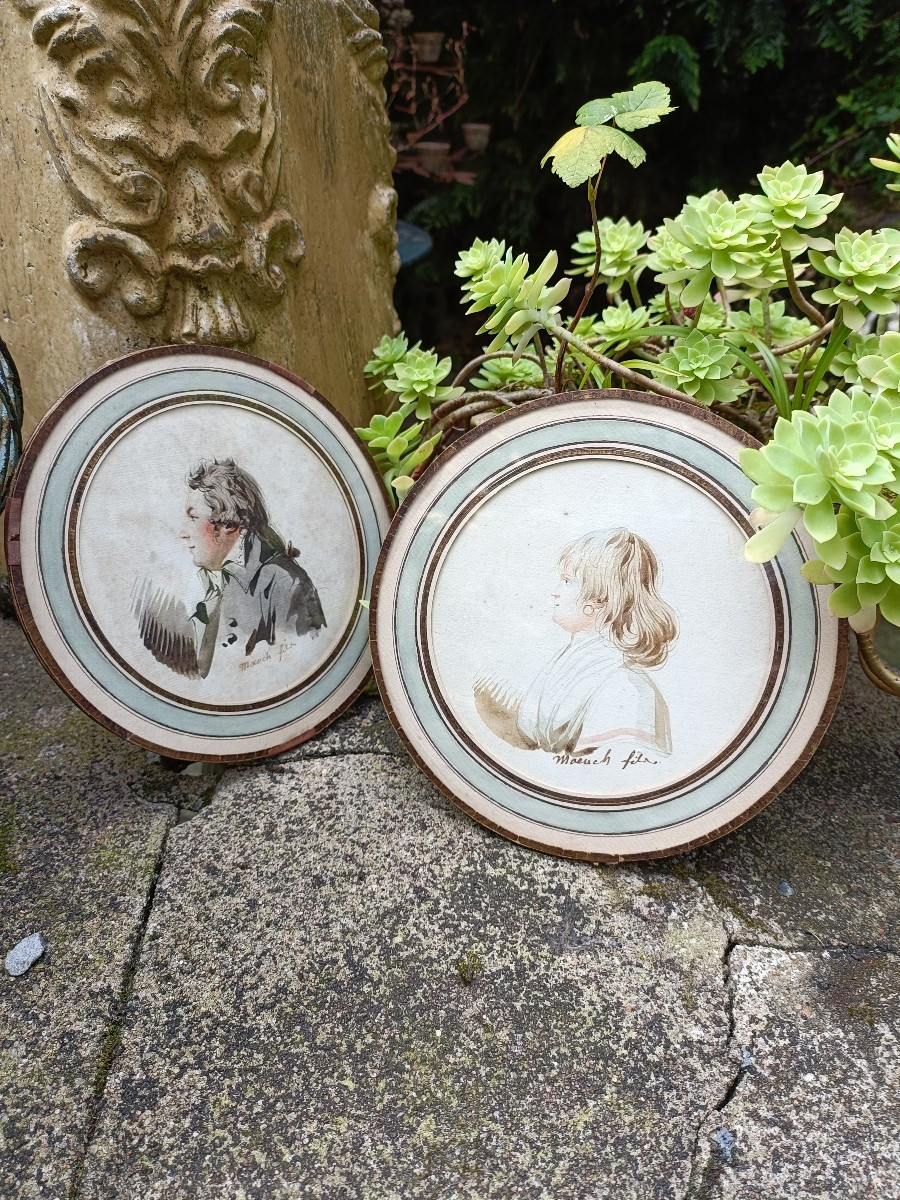Pair Of Late 18th Century Watercolor Drawings 