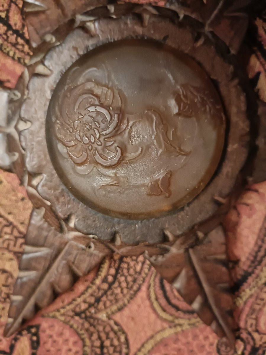 Etoile en bois cabochon verre dégagé à l'acide -photo-2