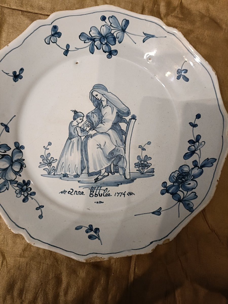 Rouen Faience Plate. 1774-photo-4