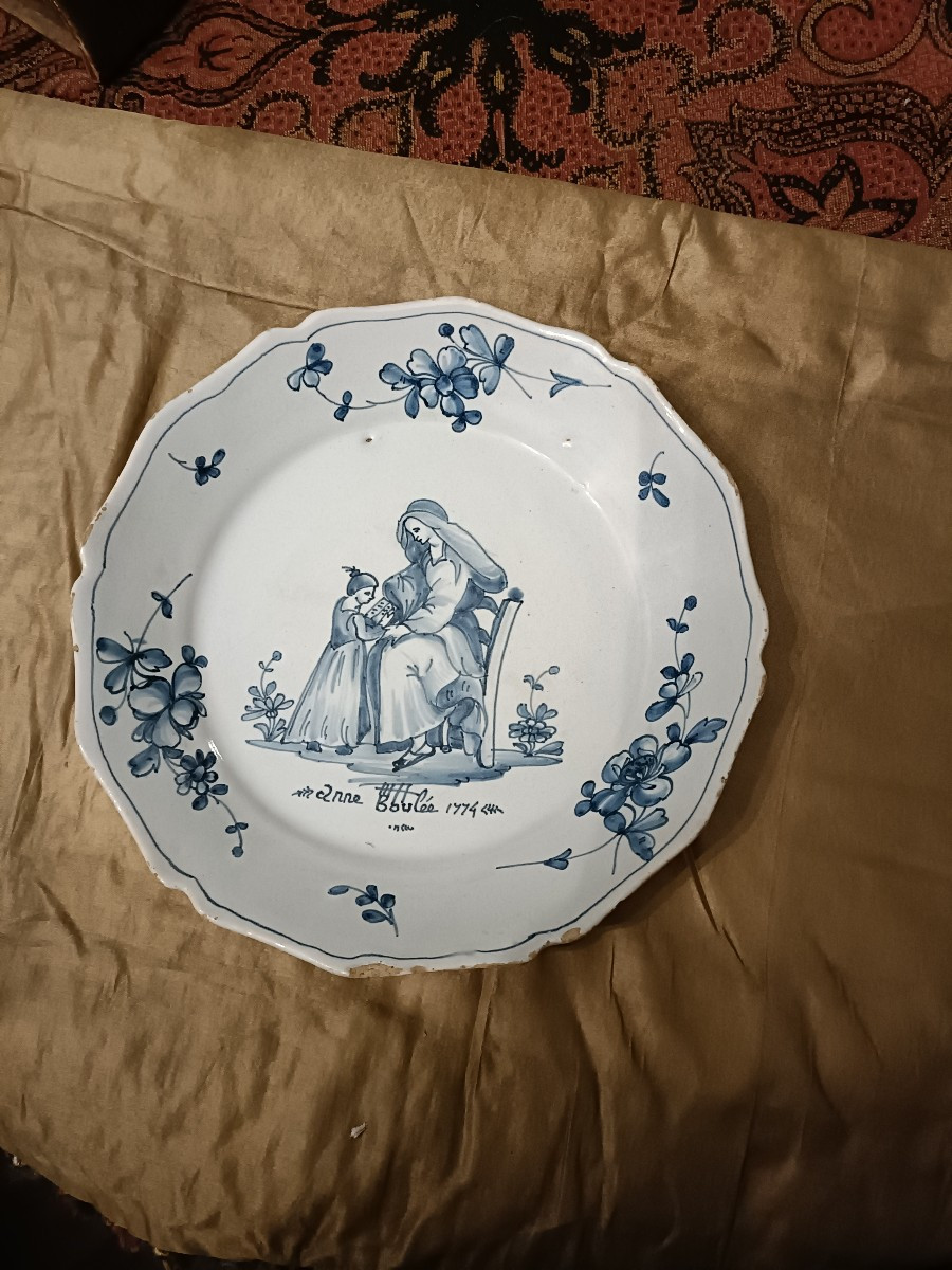 Rouen Faience Plate. 1774