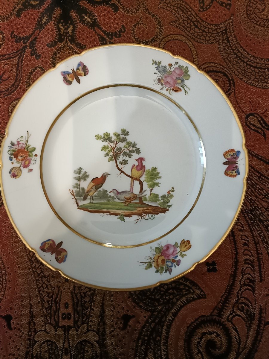 Lot de 3 assiettes porcelaine de Paris XIX siecle-photo-3
