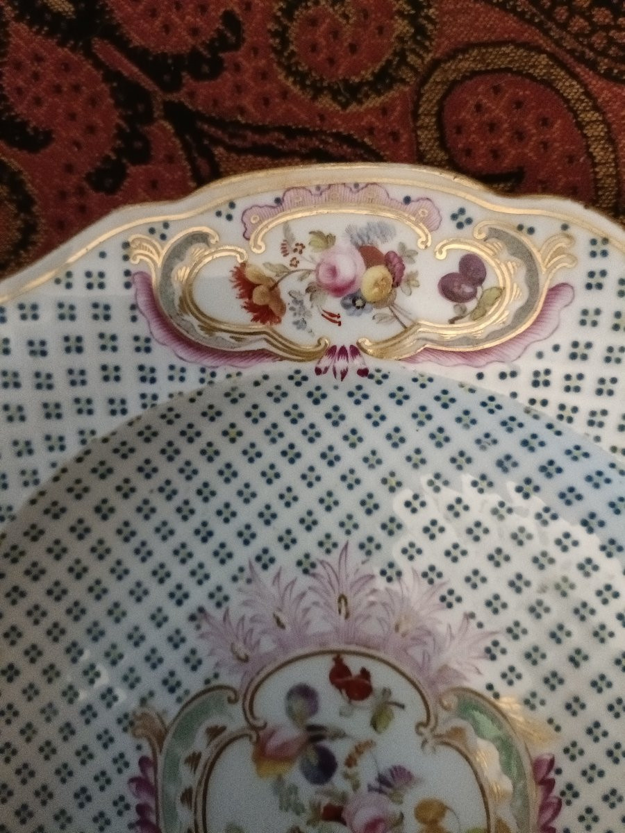 Lot de 3 assiettes porcelaine de Paris XIX siecle-photo-2