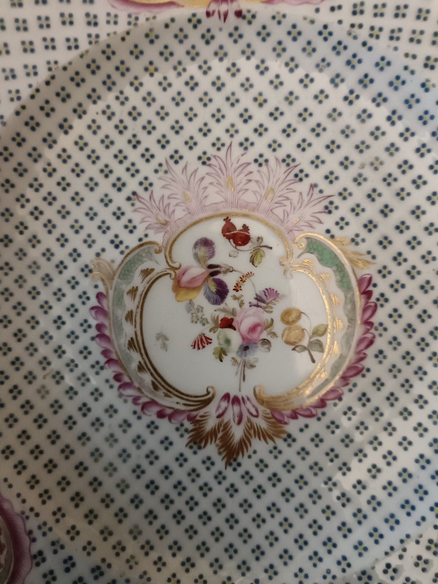 Lot de 3 assiettes porcelaine de Paris XIX siecle-photo-3