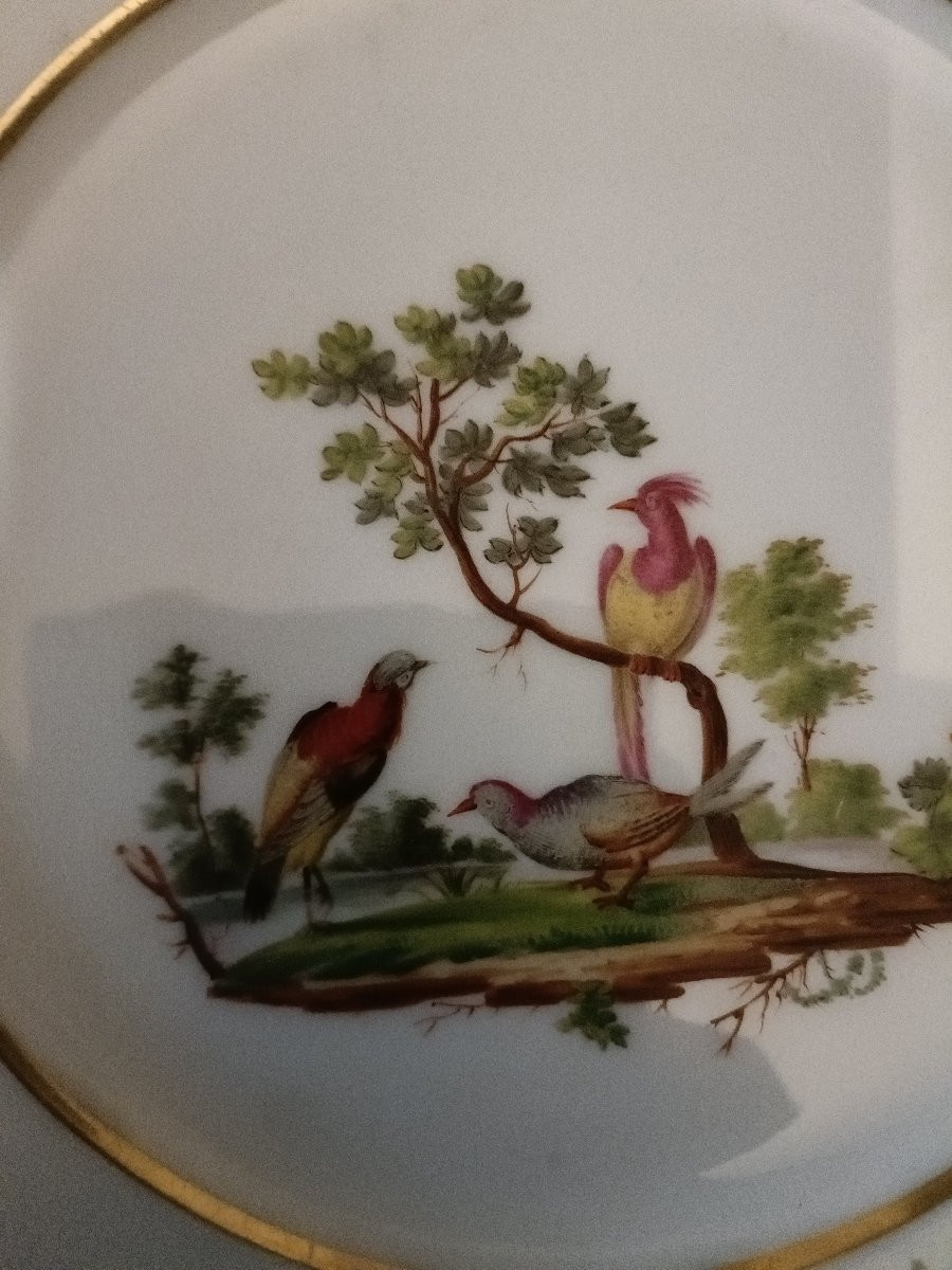 Lot de 3 assiettes porcelaine de Paris XIX siecle-photo-5