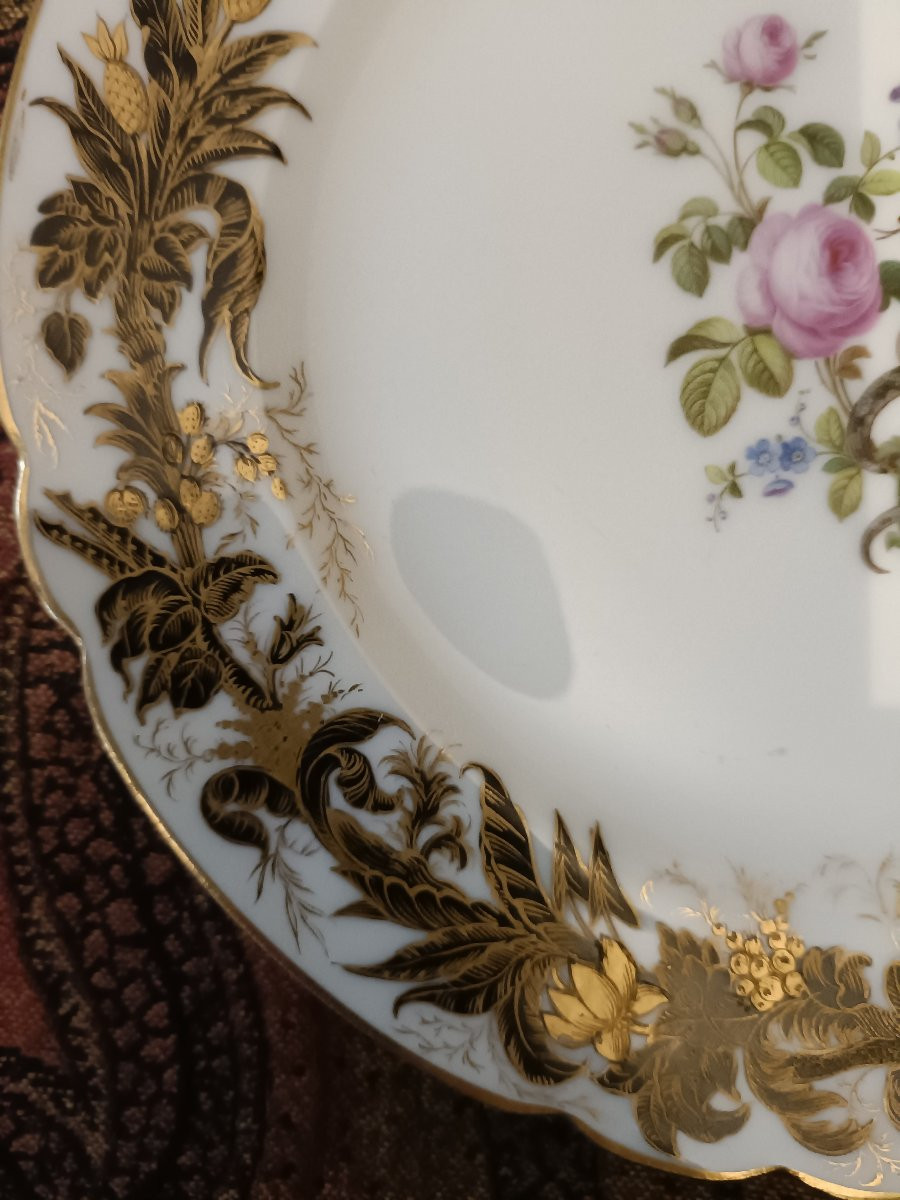 Lot de 3 assiettes porcelaine de Paris XIX siecle-photo-7