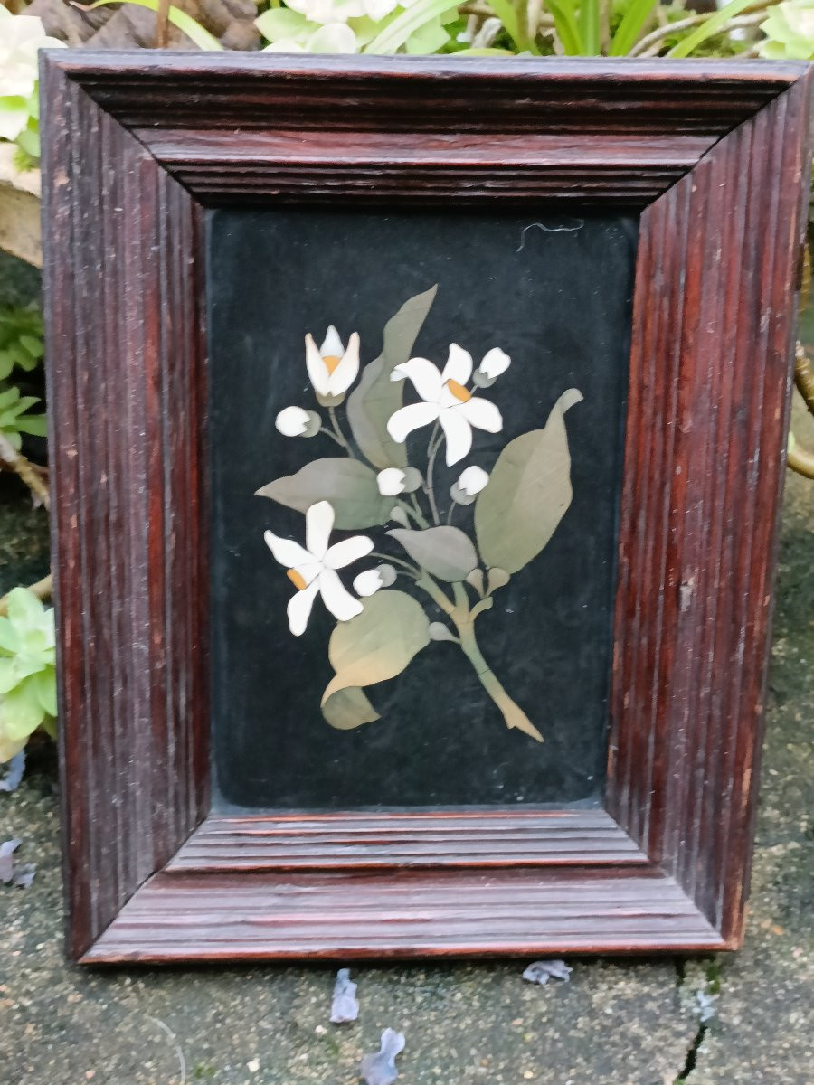 Two Marble Marquetry Pietradura. Late 19th Century-photo-3