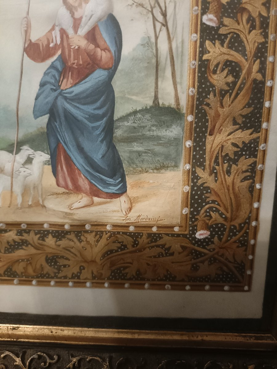 Illuminated Manuscript On Vellum. 19th Century -photo-2