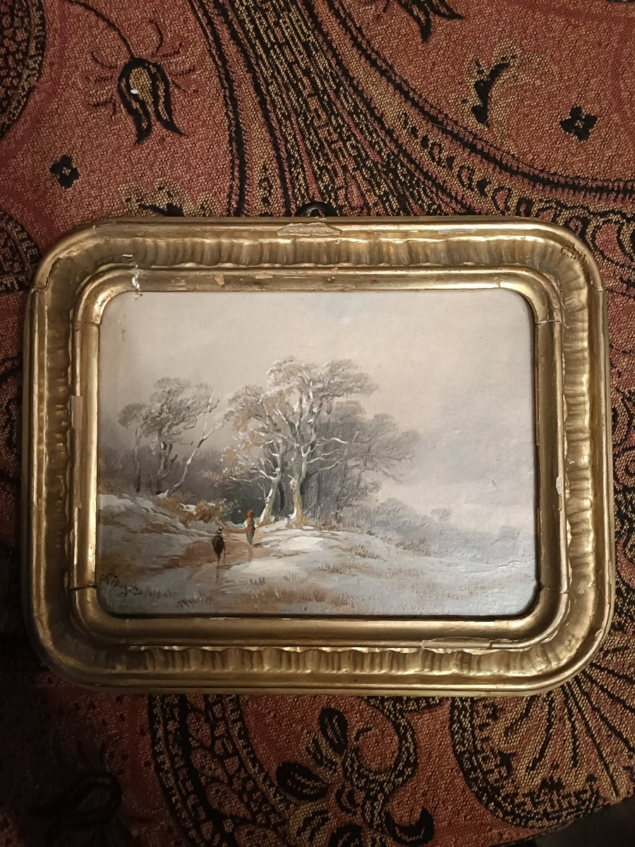 Snowy Landscape. Hsc 19th Century.-photo-3