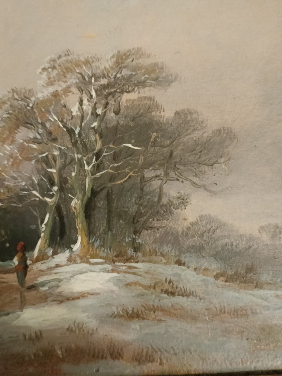 Snowy Landscape. Hsc 19th Century.-photo-3