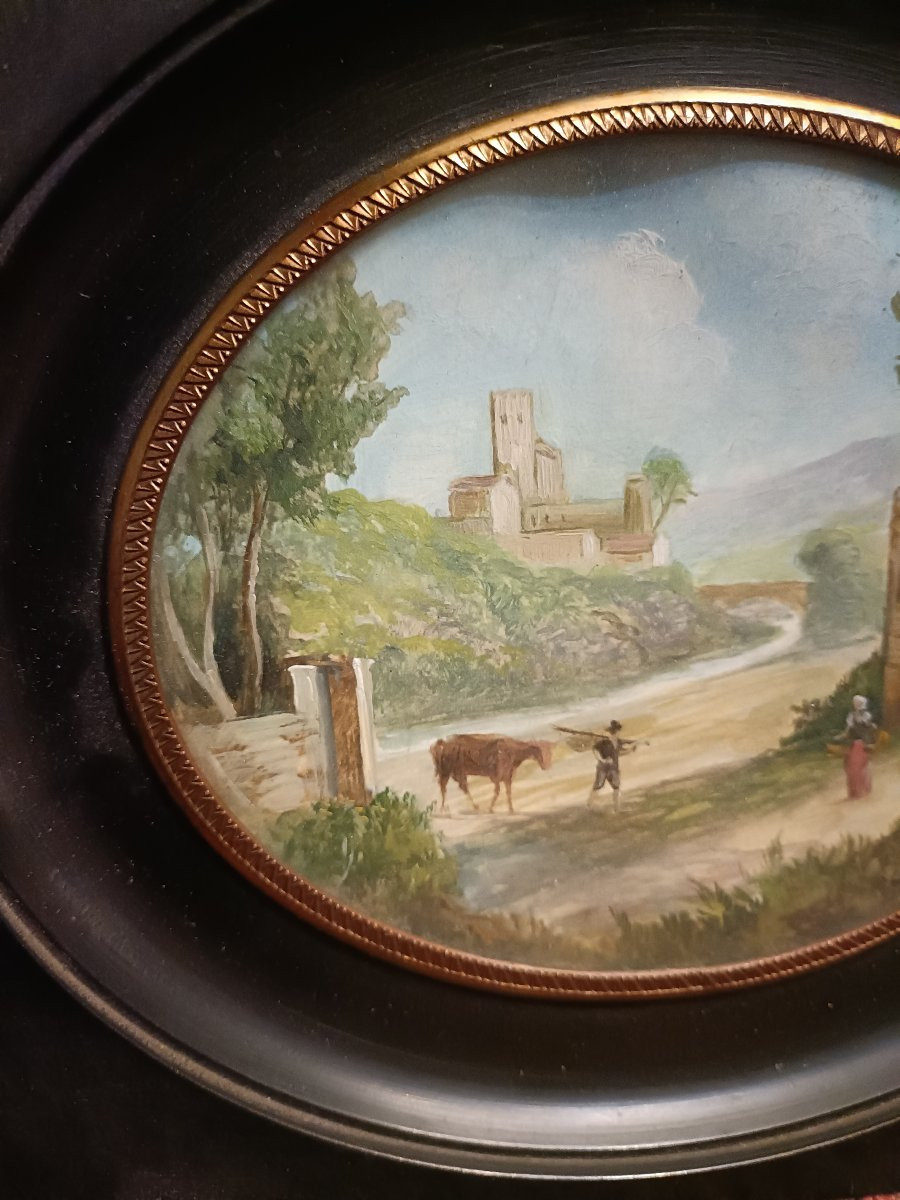 Gouache Landscape, Early 19th Century-photo-4