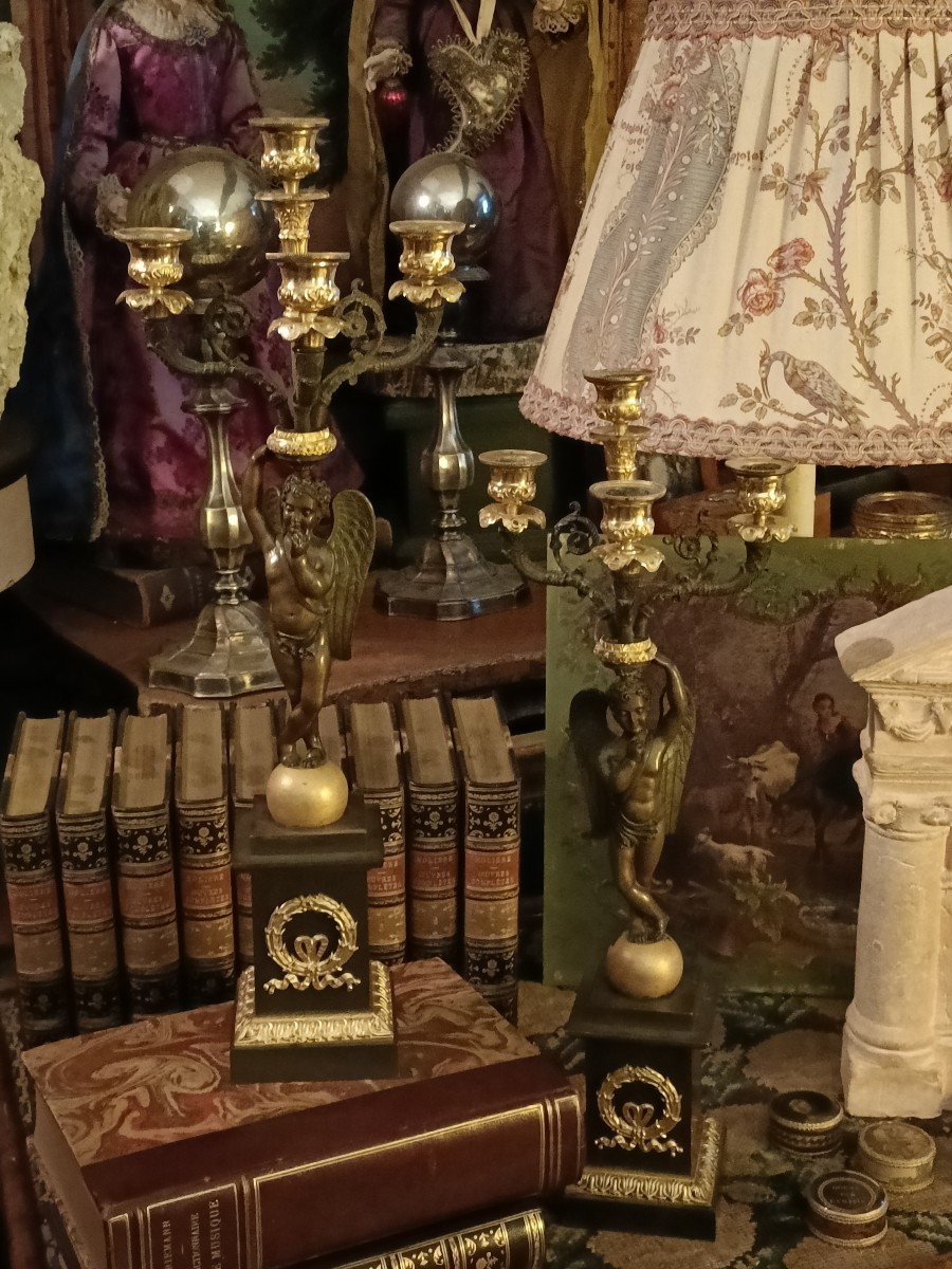 Paire candélabres Empire