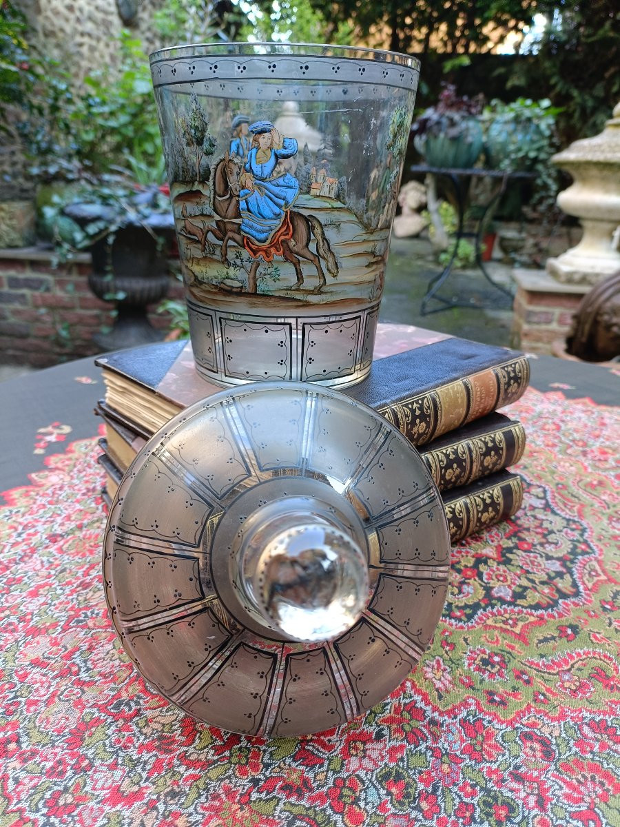 Verre couvert émaillé XIX-photo-5